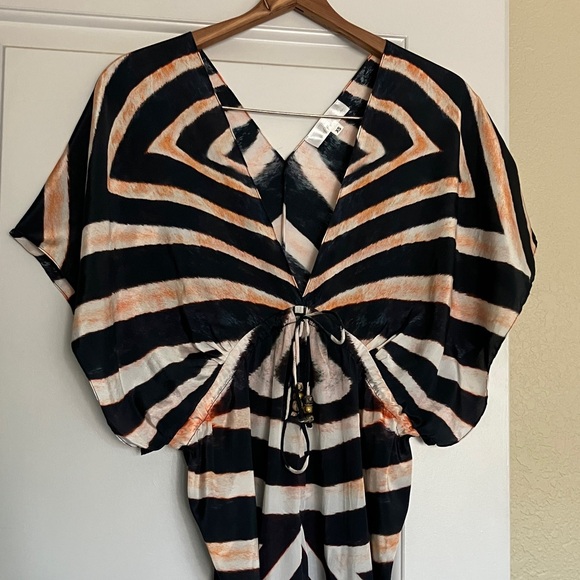 Lotta Stensson Revolve Zebra Maxi Kaftan Robe XS - Picture 4 of 5